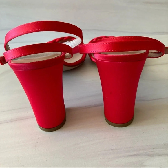 Aperlai Braided Satin Heels Barbie Hot Pink 38 7.5‎ NWOB - Picture 5 of 7